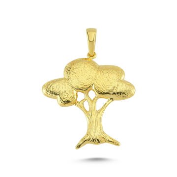 Beelo Gold 14K Altın Kalpli Hayat Ağacı Kolye Ucu