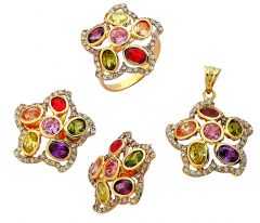 Beelo Gold 14K Altın Renkli Taşlı Yıldız Set BGTBLG010