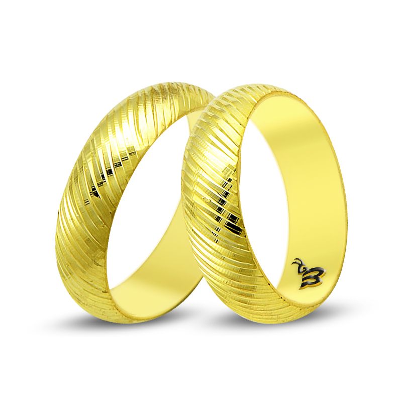 Beelo Gold 14K Altın Fantazi Alyans Yüzük BGHBD0035
