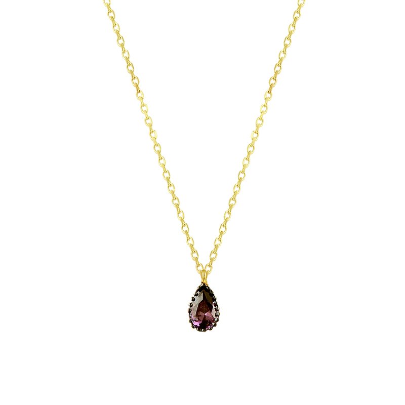 Beelo Gold 14K Altın Lila Damla Kolye