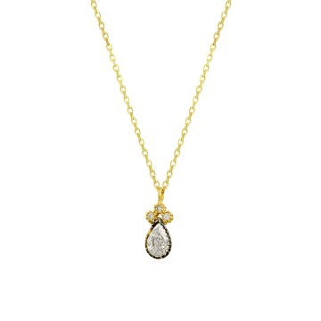Beelo Gold 14K Altın Beyaz Damla Kolye