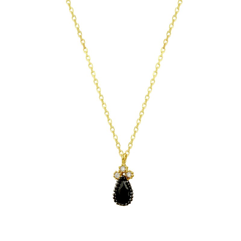Beelo Gold 14K Altın Siyah Damla Kolye