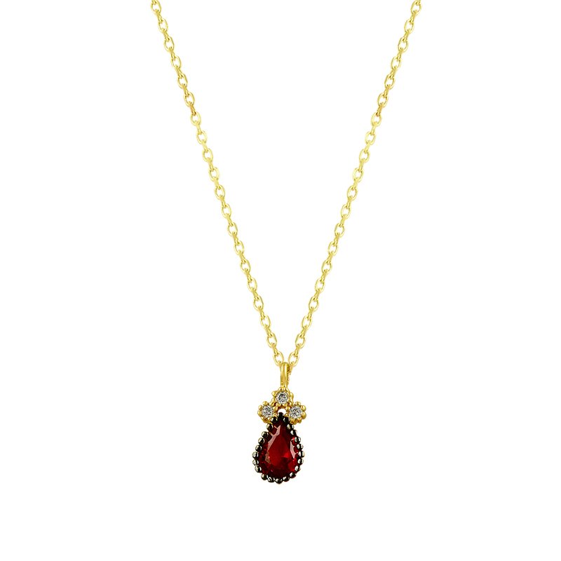Beelo Gold 14K Altın Kırmızı Damla Kolye