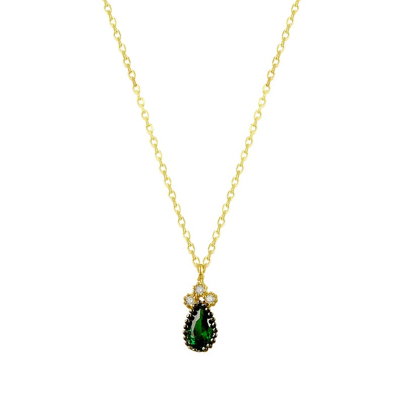 Beelo Gold 14K Altın Yeşil Damla Kolye