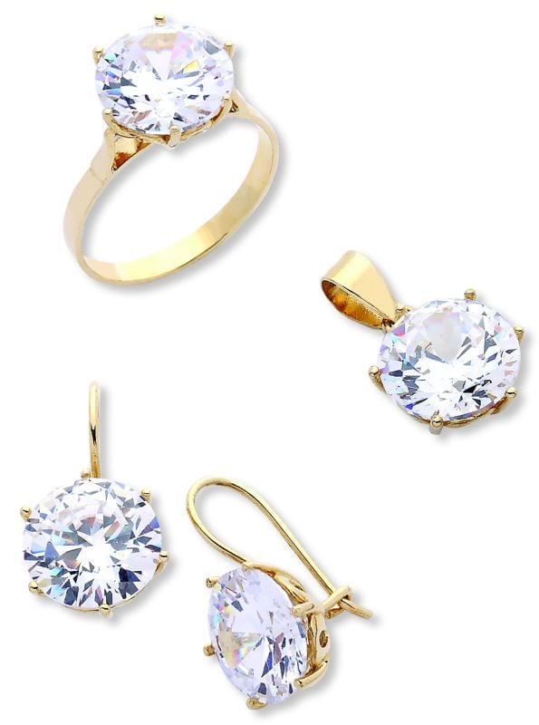 Beelo Gold 14K Altın Tek Taş Set BGTTT006