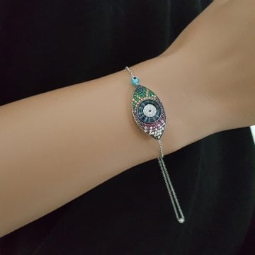 Beelo Silver 925K Gümüş Nazar Göz Bileklik