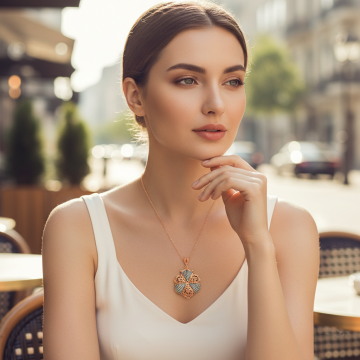 Rose Altın K. Gümüş Ayetel Kursi Kapaklı Tasarım Kolye