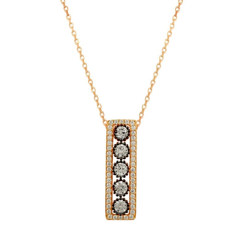 Beelo Gold 14K Altın Taşlı Tasarım Kolye