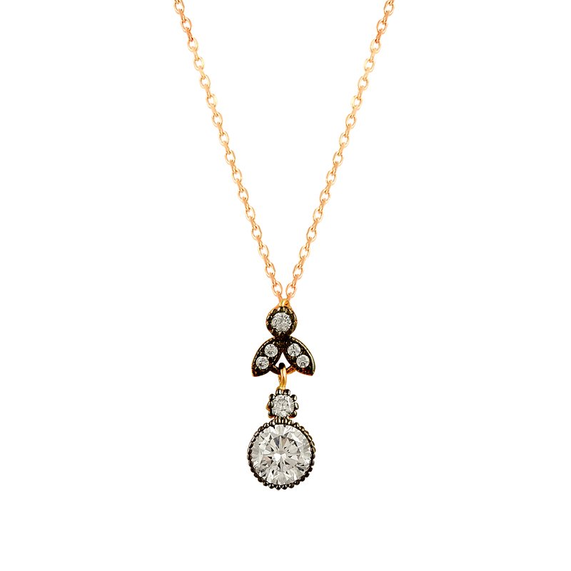 Beelo Gold 14K Altın Taşlı Tasarım Kolye