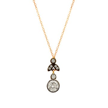 Beelo Gold 14K Altın Taşlı Tasarım Kolye