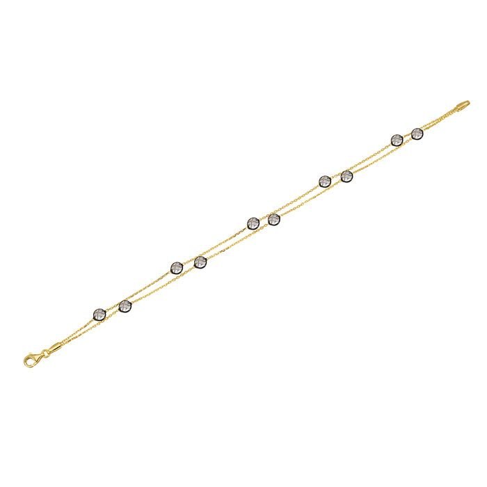 Beelo Gold 14K Altın Zirkon Elmas Kesim Taşlı Bileklik