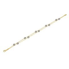 Beelo Gold 14K Altın Zirkon Elmas Kesim Taşlı Bileklik