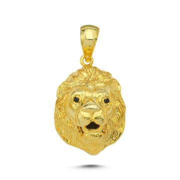 Beelo Gold 14K Altın Aslan Başı Taşlı Kolye Ucu