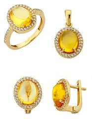 Beelo Gold 14K Altın Renkli Taşlı Set BGTTR005