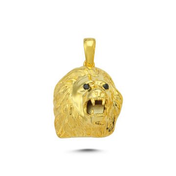 Beelo Gold 14K Altın Aslan Başı Taşlı Kolye Ucu