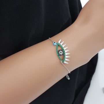 Beelo Silver 925K Gümüş Nazar Göz Bileklik