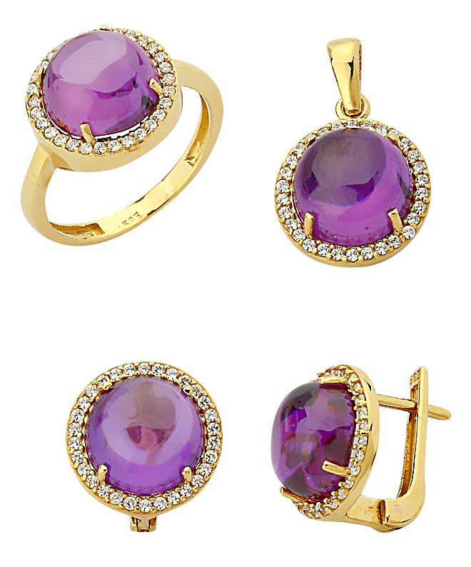 Beelo Gold 14K Altın Renkli Taşlı Set BGTTR006