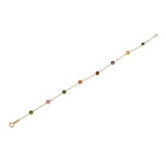 Beelo Gold 14K Altın Zirkon Elmas Kesim Renkli Taşlı Bileklik