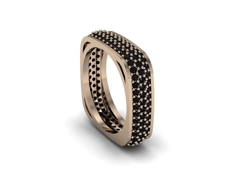 Beelo Silver Rose Altın K. 925 Gümüş Tamtur Alyans Yüzük 3 Sıra