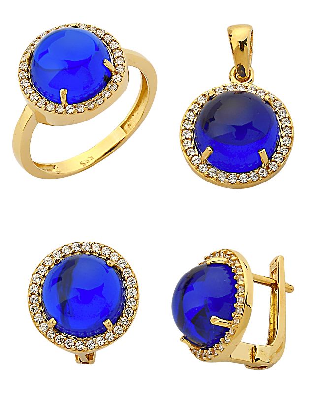 Beelo Gold 14K Altın Renkli Taşlı Set BGTTR007