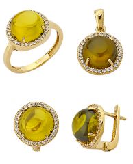 Beelo Gold 14K Altın Renkli Taşlı Set BGTTR009