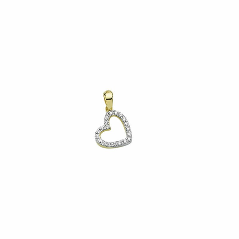 Beelo Gold 14K Altın Taşlı Kalp  Kolye Ucu