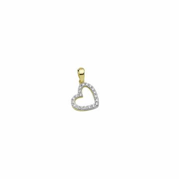 Beelo Gold 14K Altın Taşlı Kalp  Kolye Ucu