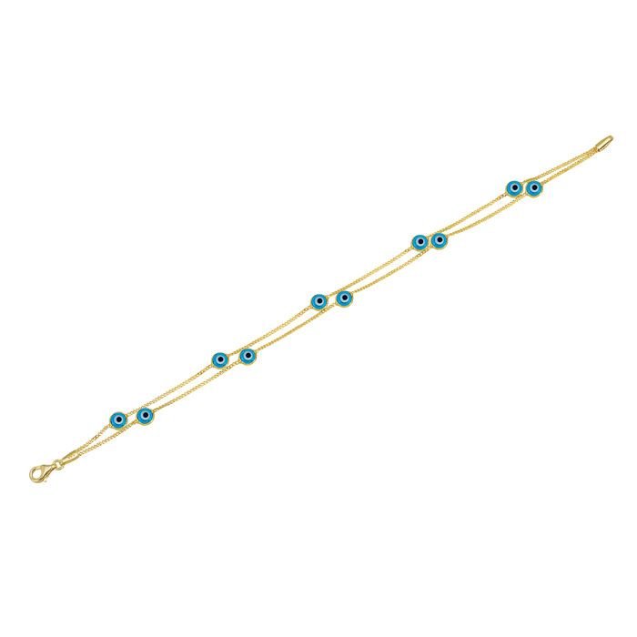 Beelo Gold 14K Altın Nazar 2 Sıra  Bileklik