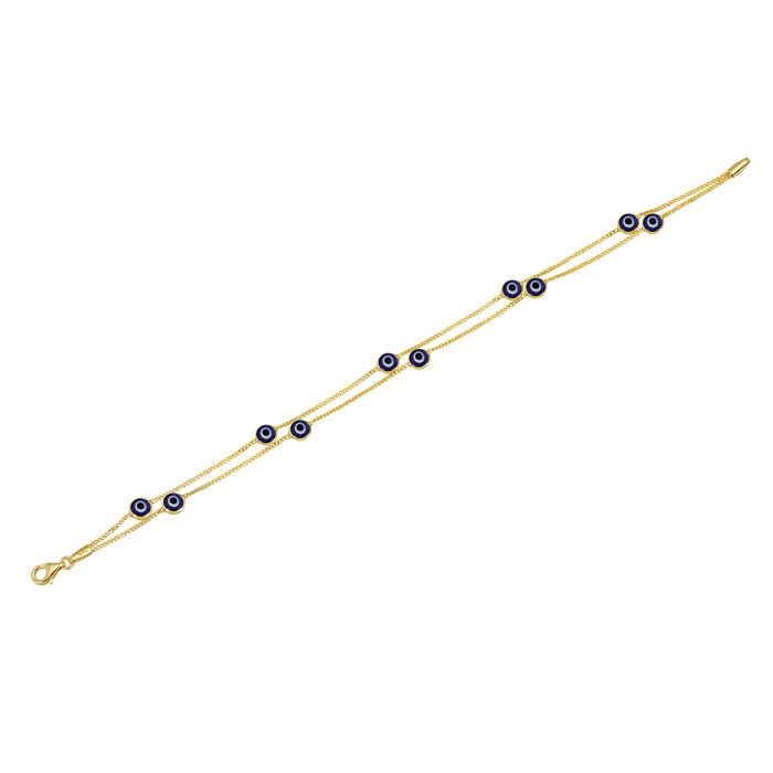 Beelo Gold 14K Altın Nazar 2 Sıra Bileklik