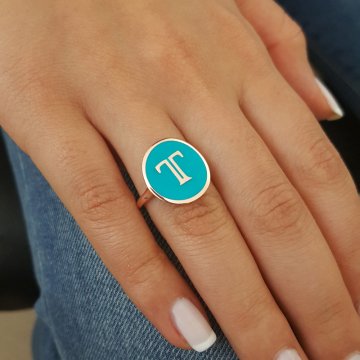 Beelo Silver  925K Gümüş Tasarım T Harfli Yüzük