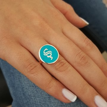 Beelo Silver  925K Gümüş Tasarım Ş Harfli Yüzük