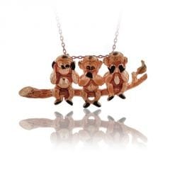 Beelo Gold 14K Altın Üç Maymun Kolye