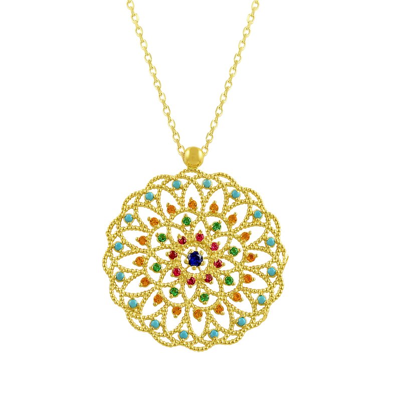 Beelo Gold 14K Altın Taşlı Tasarım Kolye
