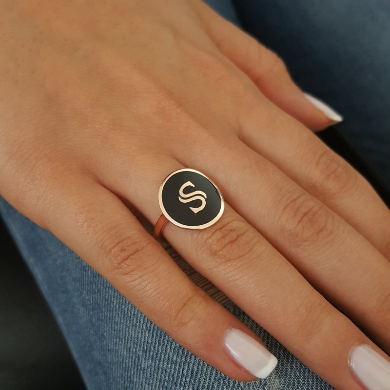 Beelo Silver  925K Gümüş Tasarım S Harfli Yüzük