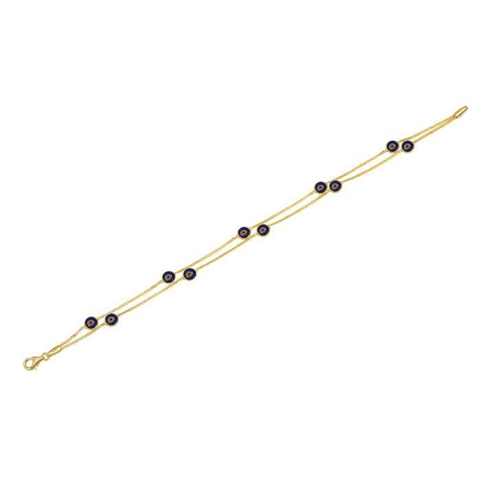 Beelo Gold 14K Altın Nazar 2 Sıra Bileklik