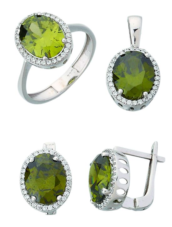 Beelo Gold 14K Altın Renkli Taşlı Set BGTTR021