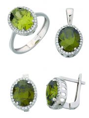 Beelo Gold 14K Altın Renkli Taşlı Set BGTTR021