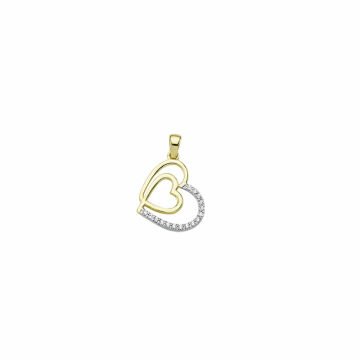 Beelo Gold 14K Altın Taşlı Kalp Kolye Ucu