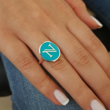 Beelo Silver  925K Gümüş Tasarım N Harfli Yüzük