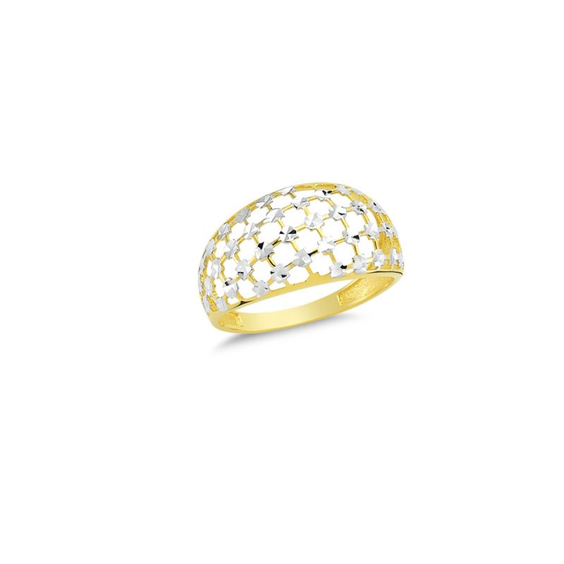 Beelo Gold 14K Altın Tasarım Elmas Kesim Yüzük 