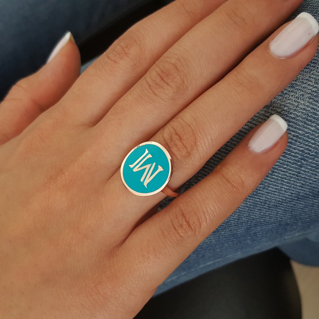 Beelo Silver  925K Gümüş Tasarım M Harfli Yüzük