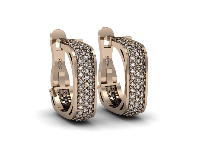 Beelo Silver Rose Altın K.  925K Gümüş Tamtur Küpe