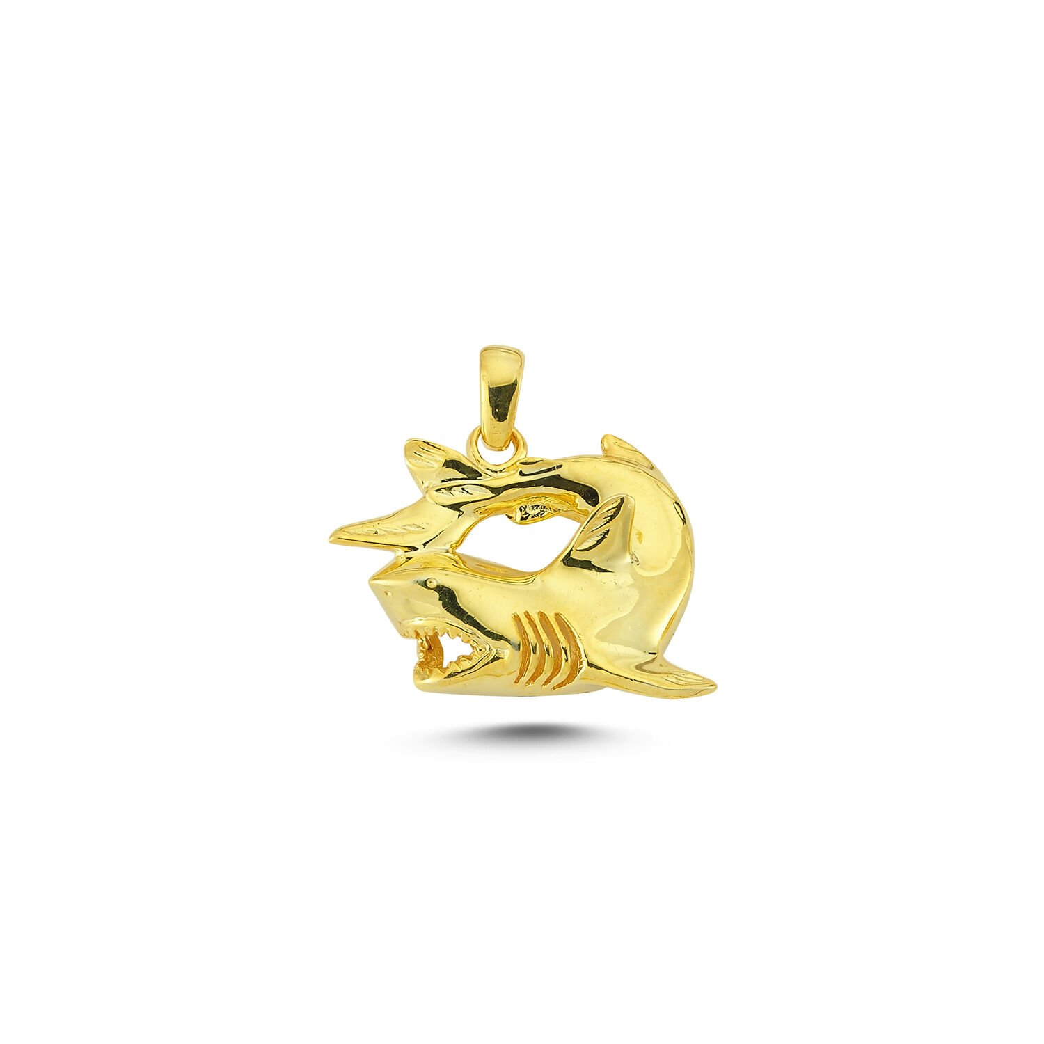Beelo Gold 14K Altın Köpek Balığı Kolye Ucu