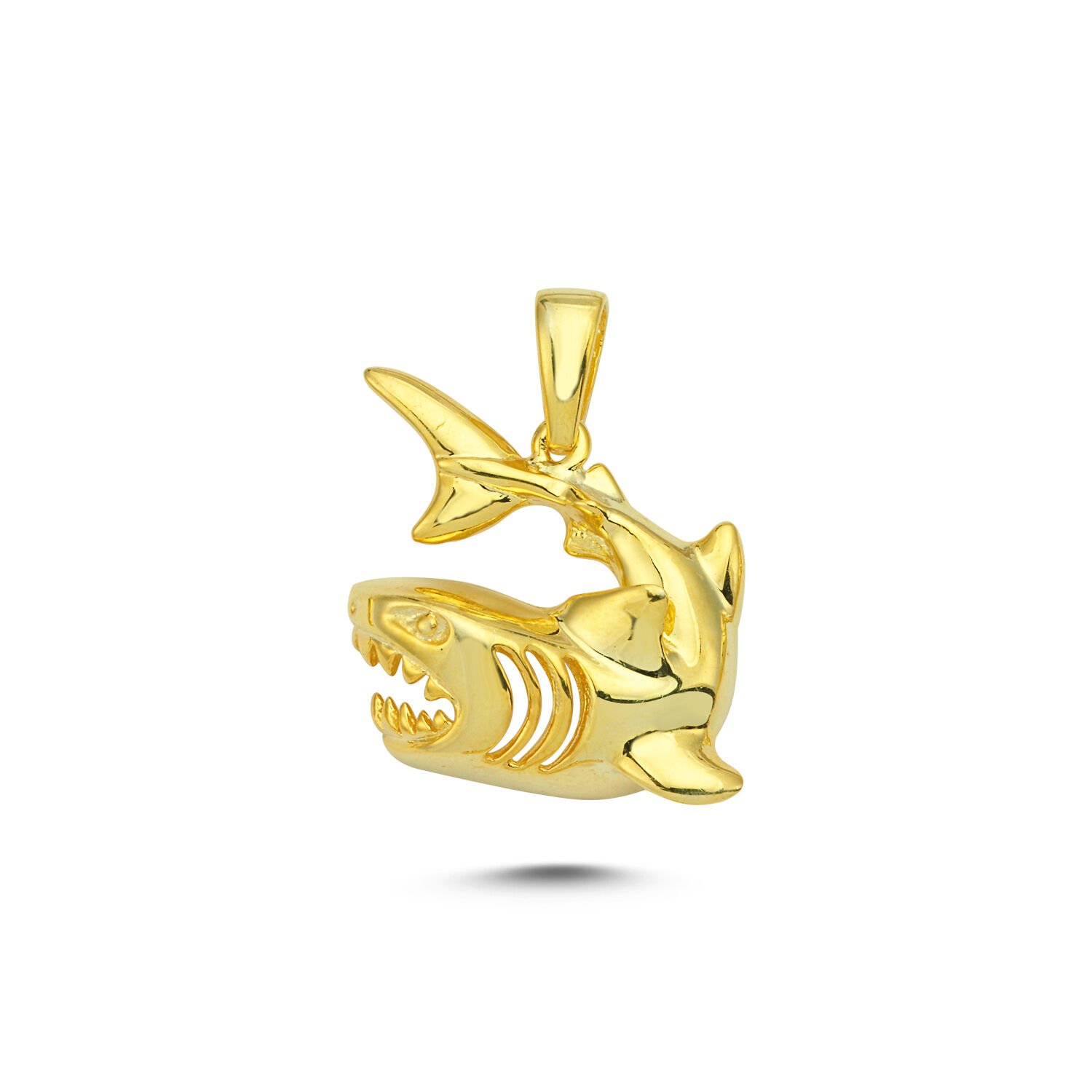 Beelo Gold 14K Altın Köpek Balığı Kolye Ucu