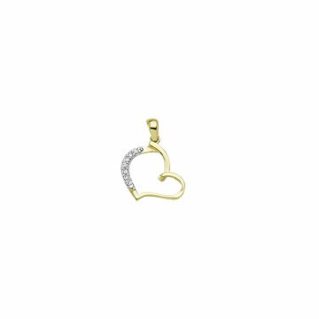 Beelo Gold 14K Altın Taşlı Kalp Kolye Ucu