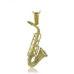 Beelo Gold 14K Altın Saksafon Kolye