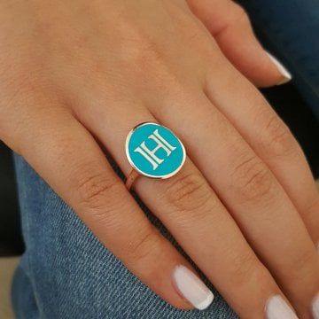 Beelo Silver  925K Gümüş Tasarım H Harfli Yüzük