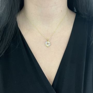 Beelo Gold 14K Altın Dört Yapraklı Yonca Kolye Ucu