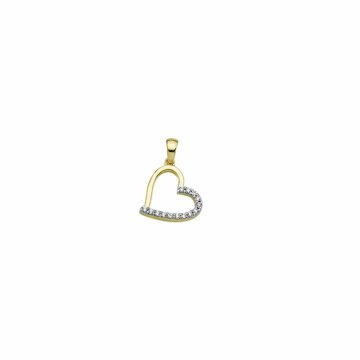 Beelo Gold 14K Altın Taşlı Kalp Kolye Ucu
