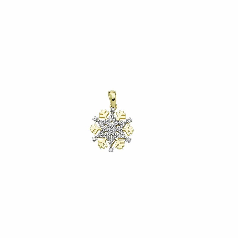 Beelo Gold 14K Altın Taşlı Kar Tanesi Kolye Ucu